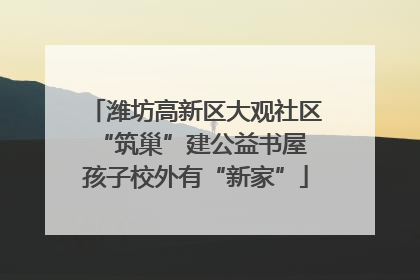 潍坊高新区大观社区“筑巢”建公益书屋 孩子校外有“新家”