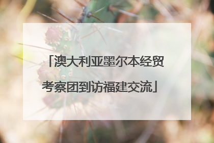 澳大利亚墨尔本经贸考察团到访福建交流