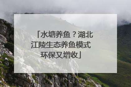 水塘养鱼？湖北江陵生态养鱼模式环保又增收