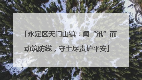 永定区天门山镇：闻“汛”而动筑防线，守土尽责护平安