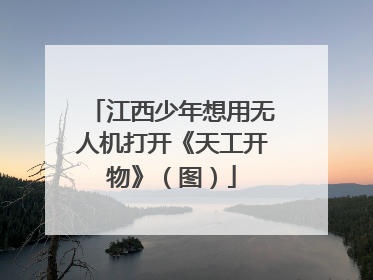 江西少年想用无人机打开《天工开物》（图）