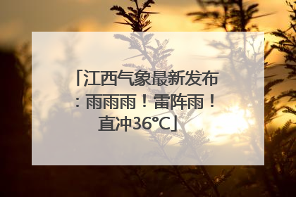 江西气象最新发布：雨雨雨！雷阵雨！直冲36°C