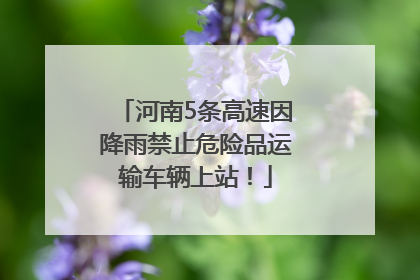河南5条高速因降雨禁止危险品运输车辆上站！
