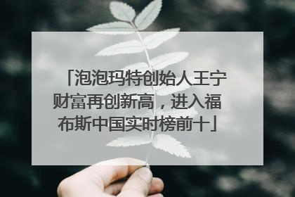 泡泡玛特创始人王宁财富再创新高，进入福布斯中国实时榜前十