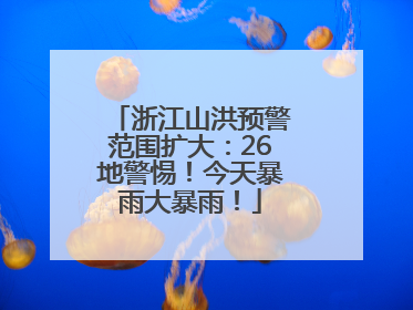 浙江山洪预警范围扩大：26地警惕！今天暴雨大暴雨！