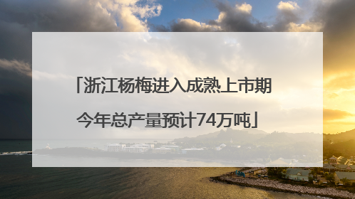 浙江杨梅进入成熟上市期 今年总产量预计74万吨