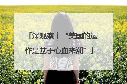 深观察丨“美国的运作是基于心血来潮”