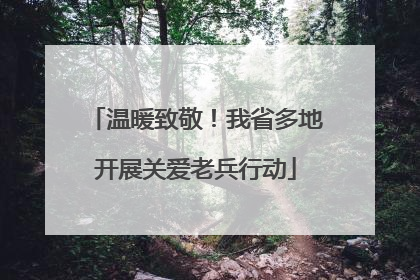 温暖致敬！我省多地开展关爱老兵行动
