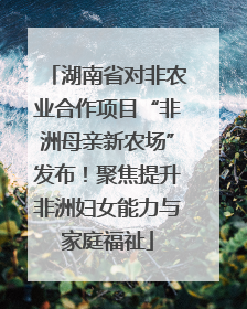 湖南省对非农业合作项目“非洲母亲新农场”发布！聚焦提升非洲妇女能力与家庭福祉