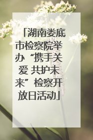 湖南娄底市检察院举办“携手关爱 共护未来”检察开放日活动