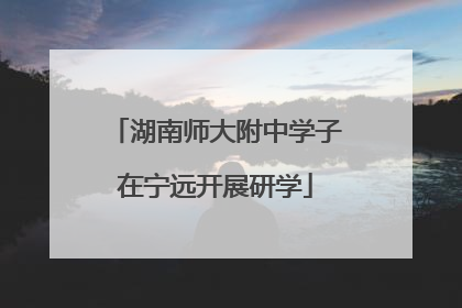 湖南师大附中学子在宁远开展研学