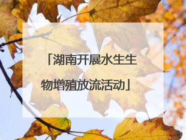 湖南开展水生生物增殖放流活动
