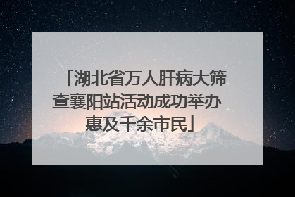 湖北省万人肝病大筛查襄阳站活动成功举办 惠及千余市民