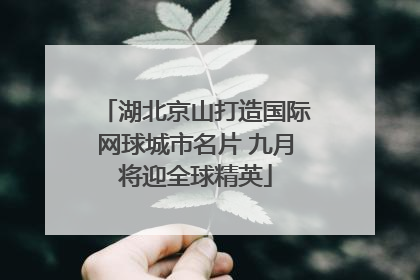 湖北京山打造国际网球城市名片 九月将迎全球精英