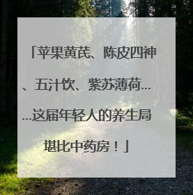 苹果黄芪、陈皮四神、五汁饮、紫苏薄荷……这届年轻人的养生局堪比中药房！
