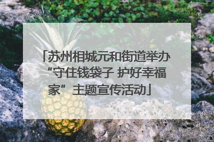 苏州相城元和街道举办“守住钱袋子 护好幸福家”主题宣传活动