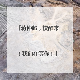 蒋仲超，快醒来！我们在等你！