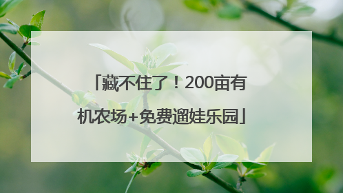 藏不住了！200亩有机农场+免费遛娃乐园