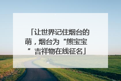 让世界记住烟台的萌，烟台为“熊宝宝”吉祥物在线征名