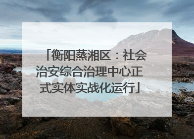 衡阳蒸湘区：社会治安综合治理中心正式实体实战化运行
