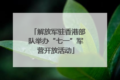 解放军驻香港部队举办“七一”军营开放活动