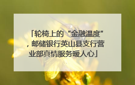 轮椅上的“金融温度”，邮储银行英山县支行营业部真情服务暖人心