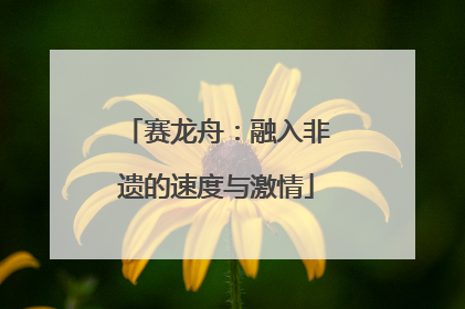 赛龙舟：融入非遗的速度与激情