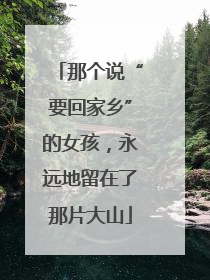 那个说“要回家乡”的女孩，永远地留在了那片大山