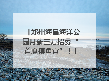 郑州海昌海洋公园月薪三万招募“首席摸鱼官”！