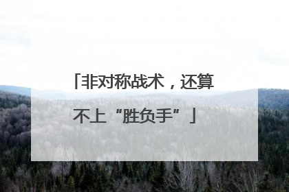 非对称战术，还算不上“胜负手”