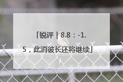 锐评|8.8:-1.5,此消彼长还将继续