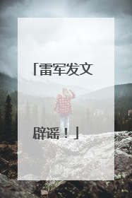 雷军发文辟谣！