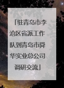 驻青岛市李沧区省派工作队到青岛市舜华实业总公司调研交流