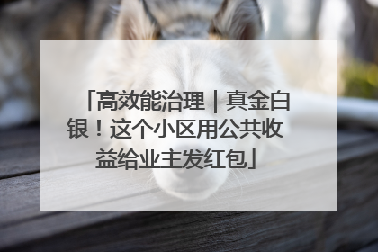 高效能治理｜真金白银！这个小区用公共收益给业主发红包