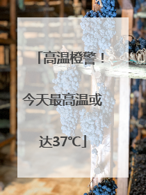 高温橙警！今天最高温或达37℃