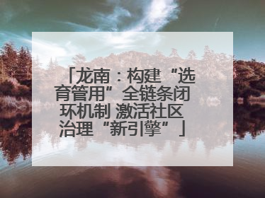 龙南：构建“选育管用”全链条闭环机制 激活社区治理“新引擎”