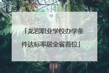 龙岩职业学校办学条件达标率居全省首位