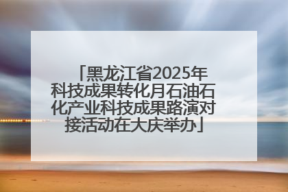 黑龙江省2025年科技成果转化月石油石化产业科技成果路演对接活动在大庆举办