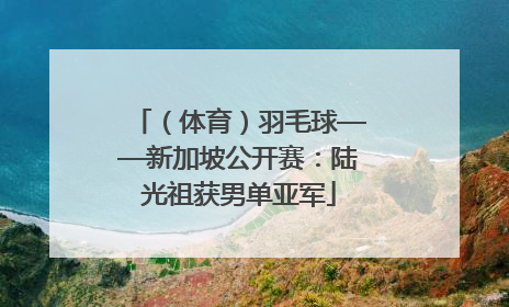（体育）羽毛球——新加坡公开赛：陆光祖获男单亚军