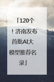 120个！济南发布首批AI大模型推荐名录