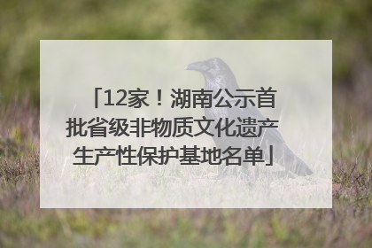 12家！湖南公示首批省级非物质文化遗产生产性保护基地名单
