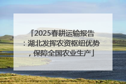 2025春耕运输报告：湖北发挥农资枢纽优势，保障全国农业生产