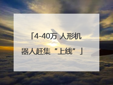4-40万 人形机器人赶集“上线”