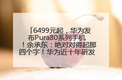 6499元起，华为发布Pura80系列手机！余承东：绝对对得起那四个字！华为近十年研发投入12490亿元